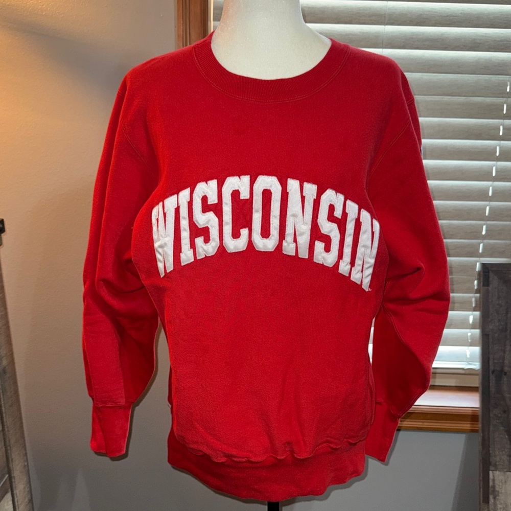 Unisex Champion Red Wisconsin Pullover